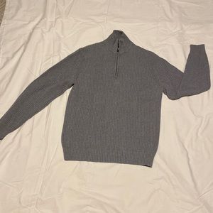 CALVIN KLEIN MENS QUARTER ZIP SWEATER SIZE L COLOR GRAY
